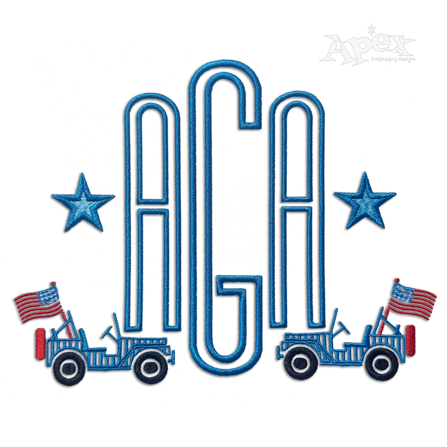Patriotic Jeep Car Truck Tractor AGA