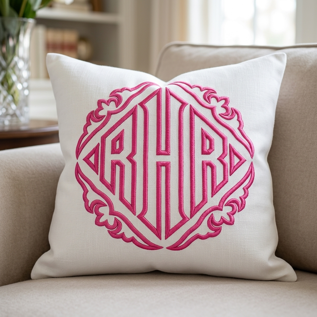 Diamond Pillow Machine Embroidery Font