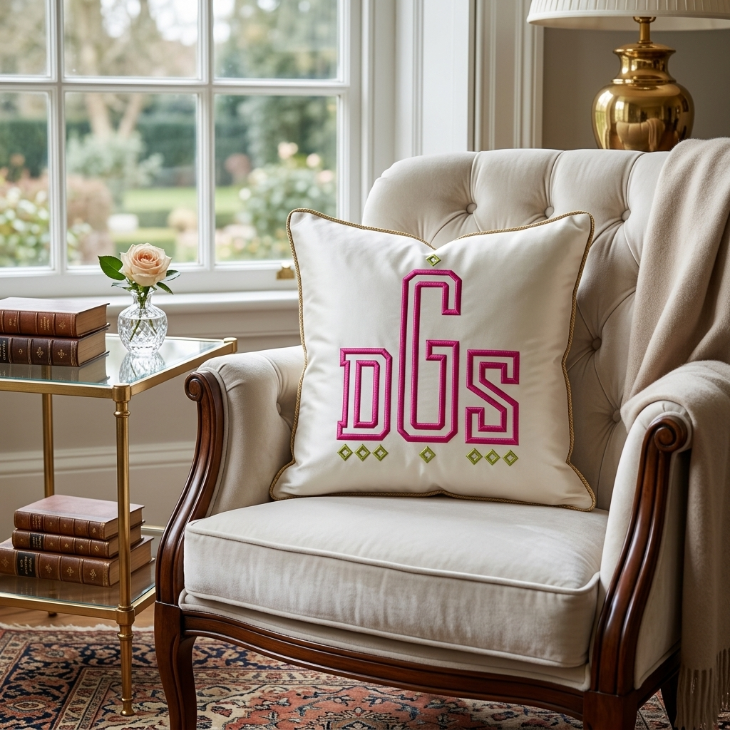 Pillow Diamond Dots Machine Embroidery Font by Apex All