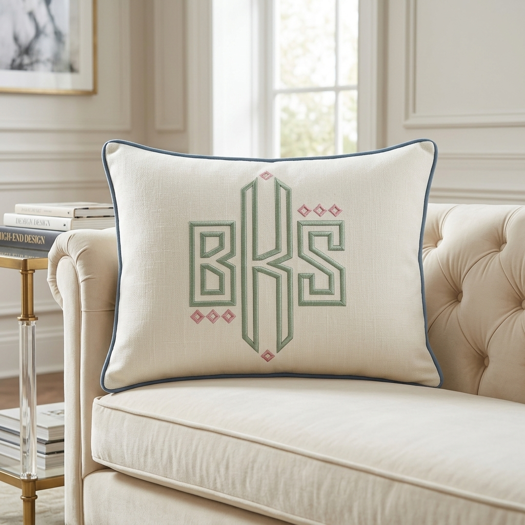 Pillow Diamond Dots Machine Embroidery Font by Apex