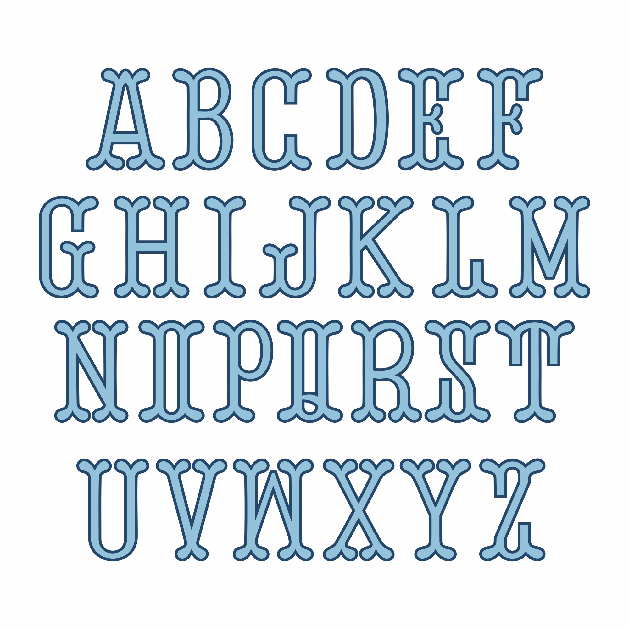 Fishtail Applique Machine Embroidery TTF TrueType Font