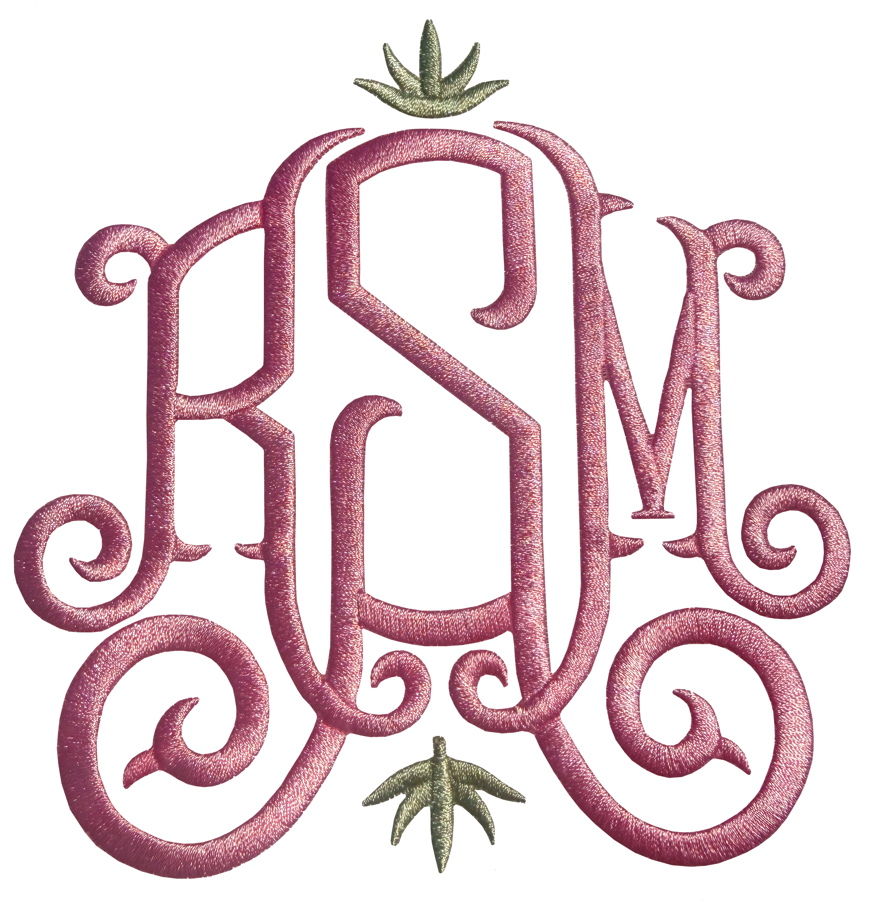 Bespoke Pillow Embroidery Monogram Font RSM