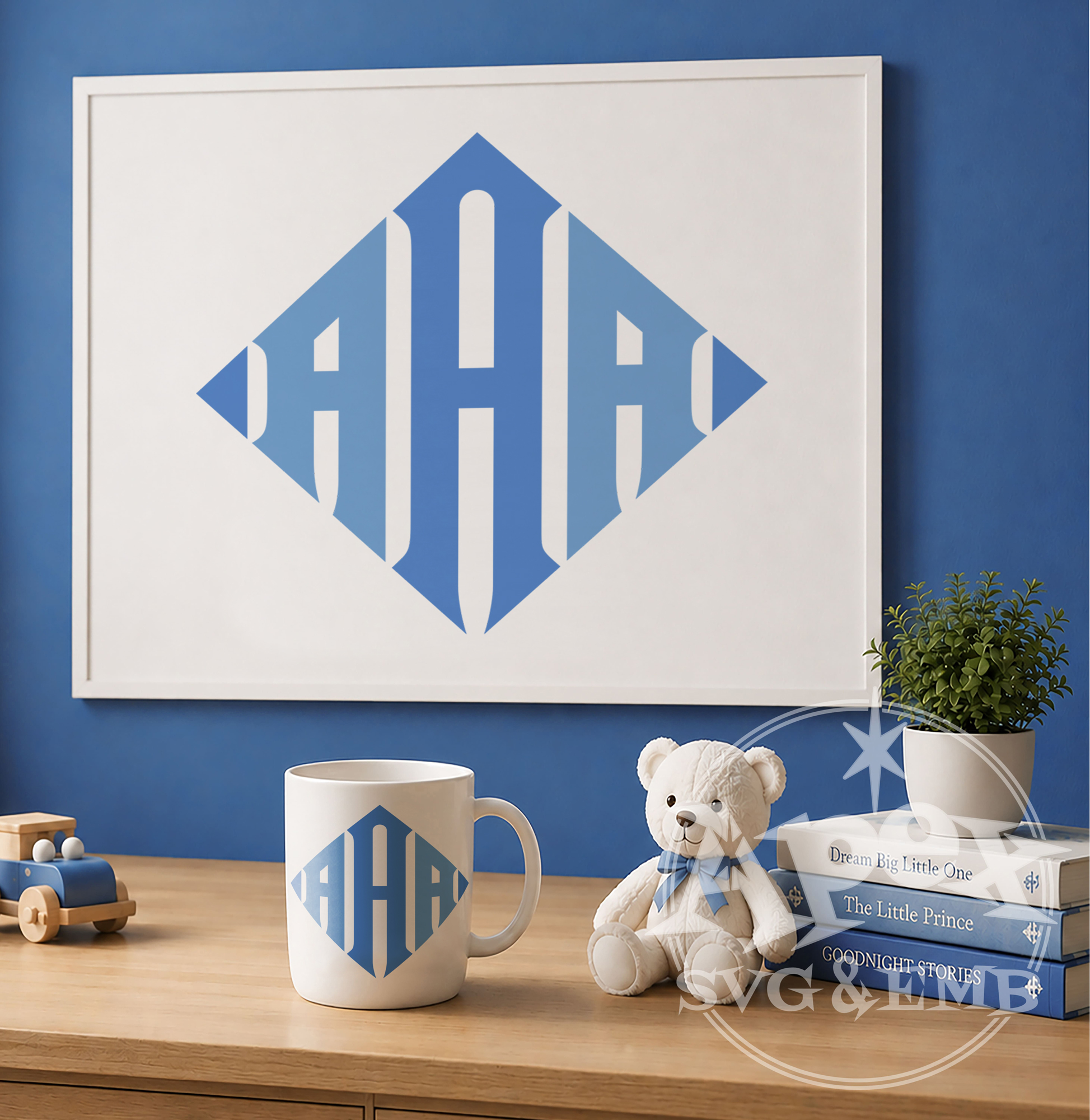 Pillow Keyboard Type Diamond 3-Letter TTF OFT Embroidery Font by Apex sample