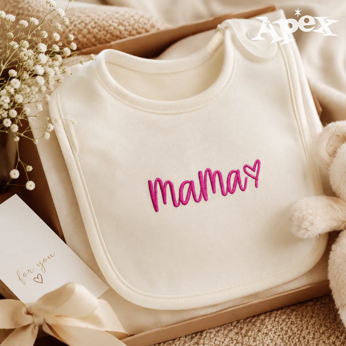 Mama Heart Embroidery Design baby gift