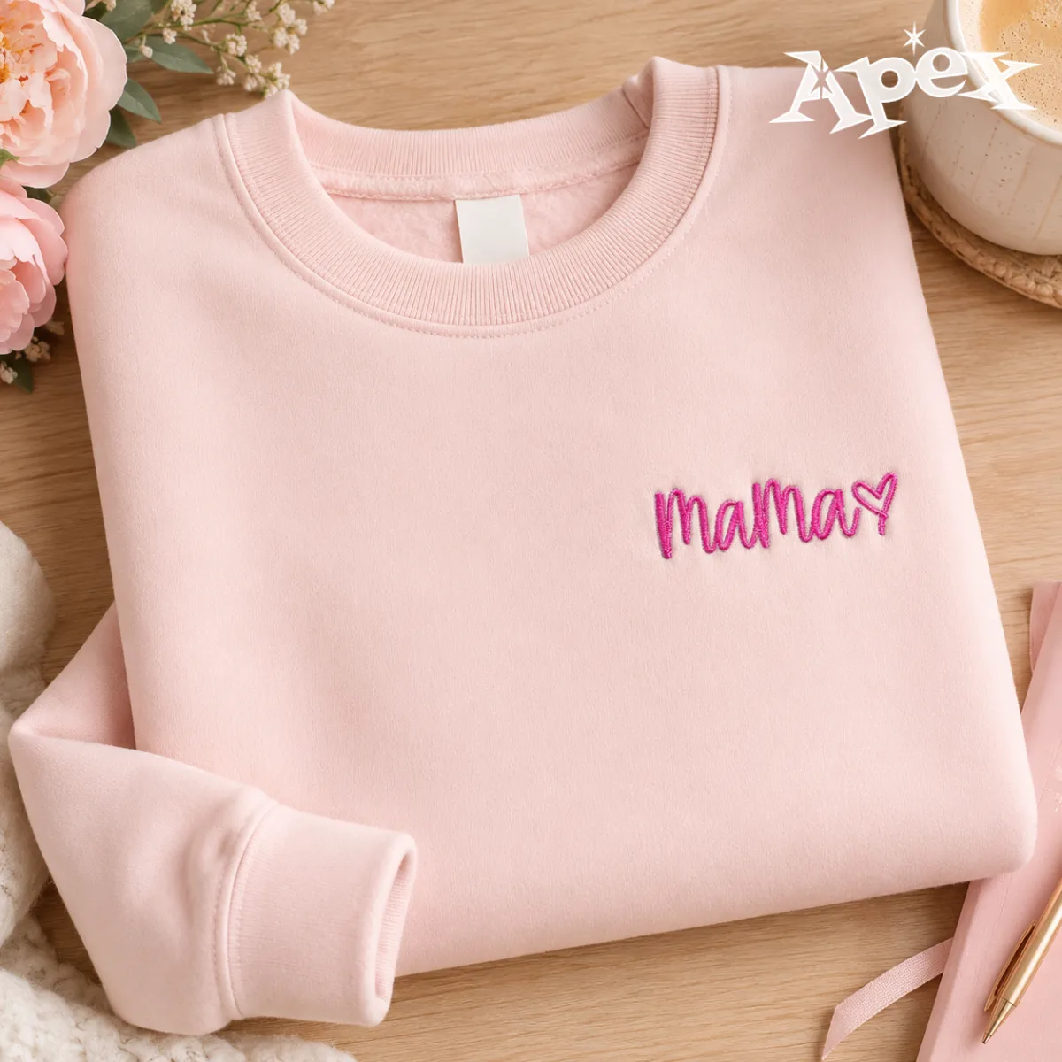 Mama Heart Embroidery Design sweatshirts