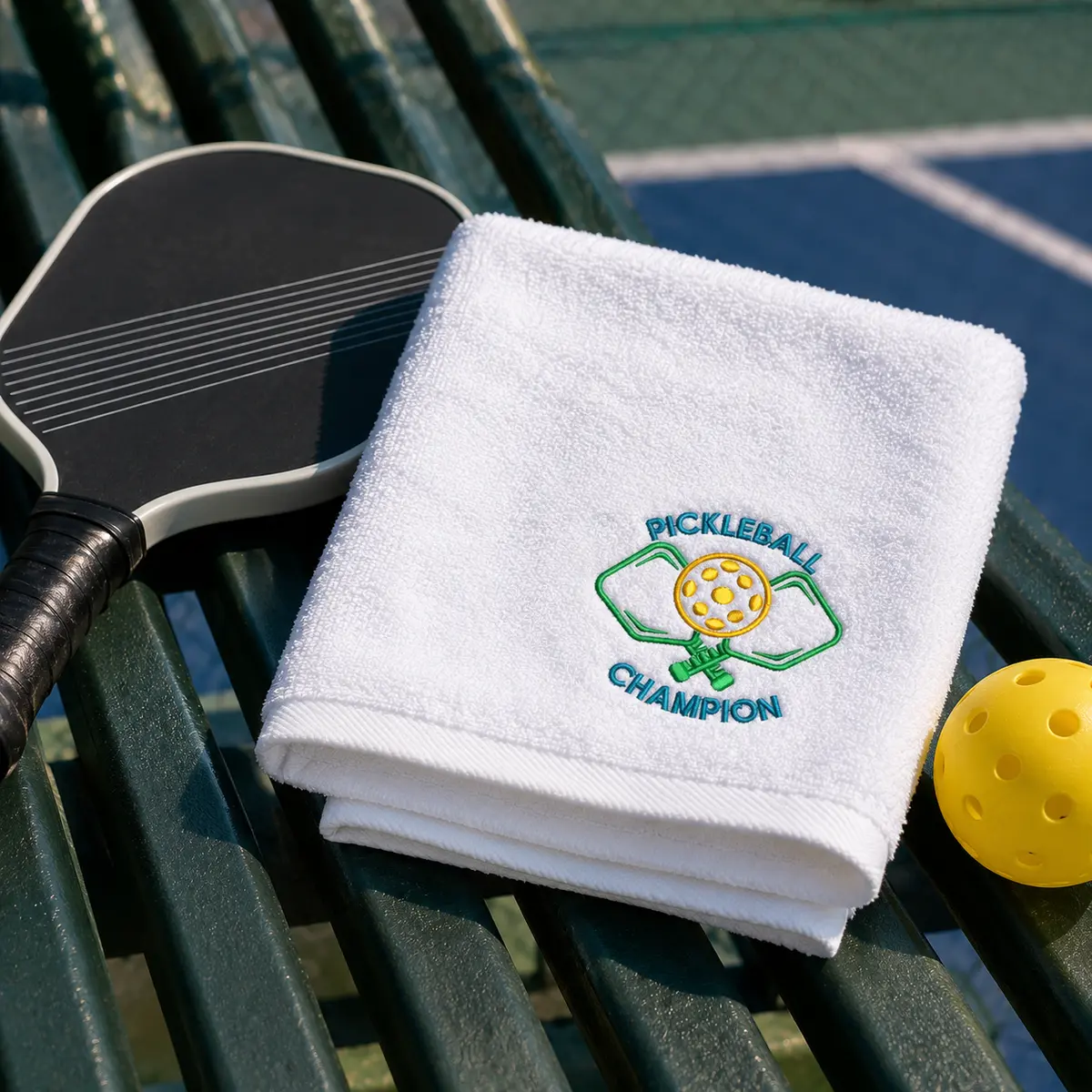 pickleball champion embroidery on sport Towel
