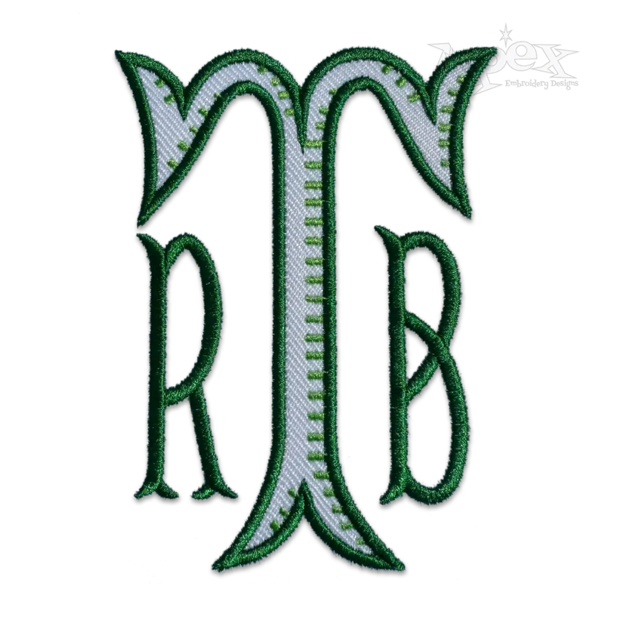 Ribbed Monogram Embroidery Font - Letter T