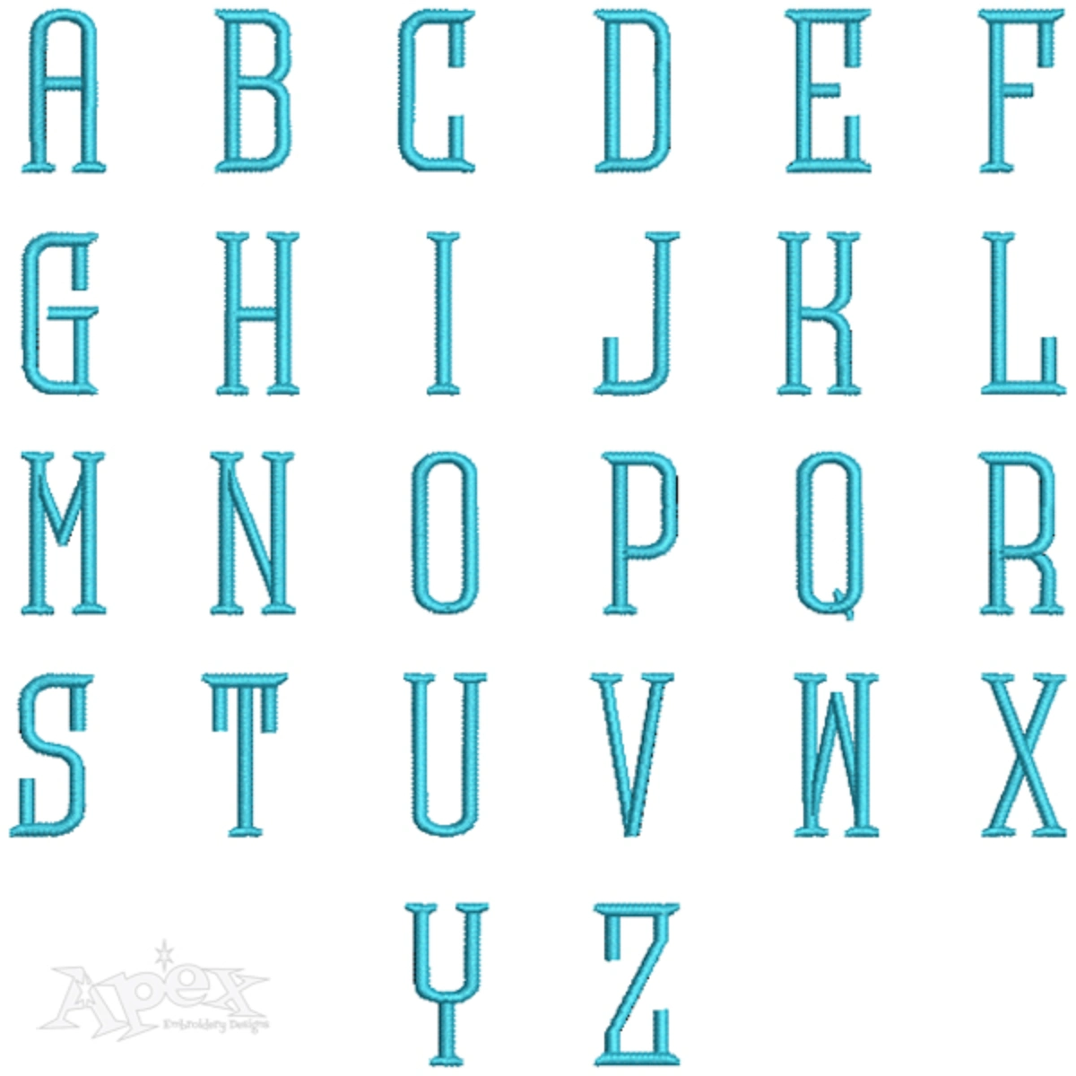 Vienna Embroidery Font alphabet 1