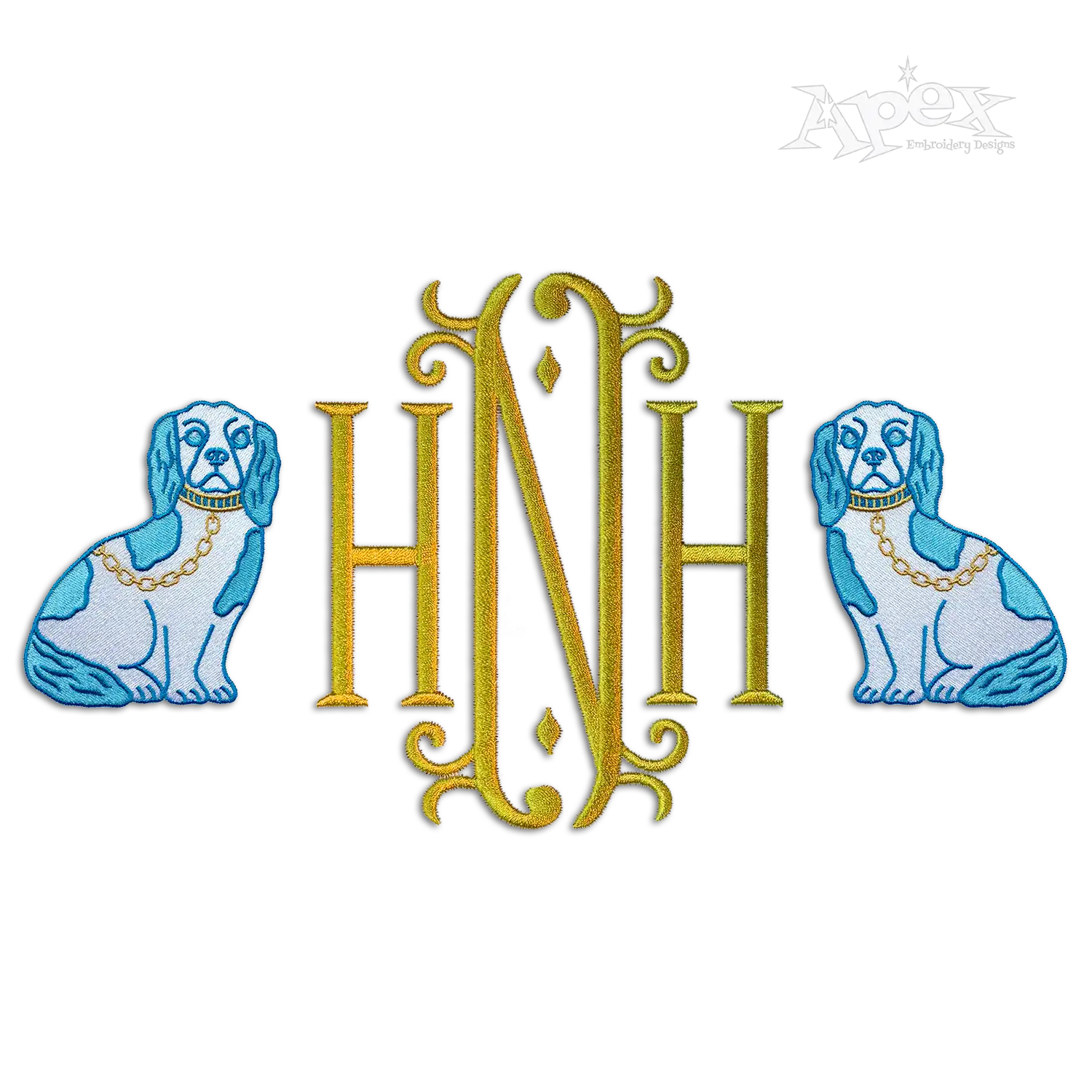 Vienna Embroidery Font HNH name blue
