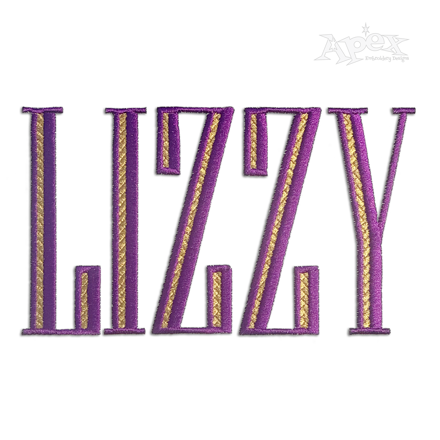 Whitney Embroidery Font Monogram 2-color Lizzy