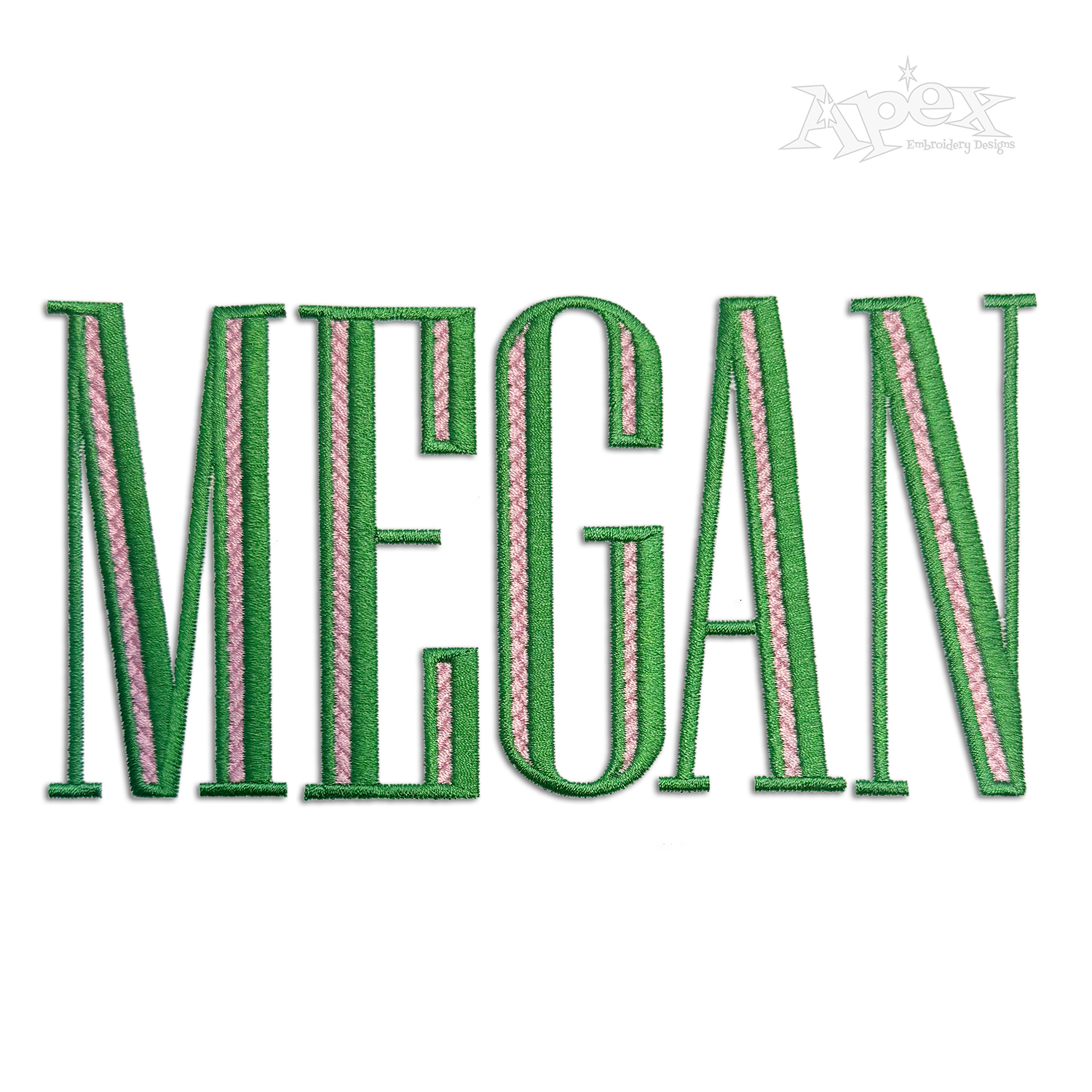 Whitney Embroidery Font Monogram 2-color Megan