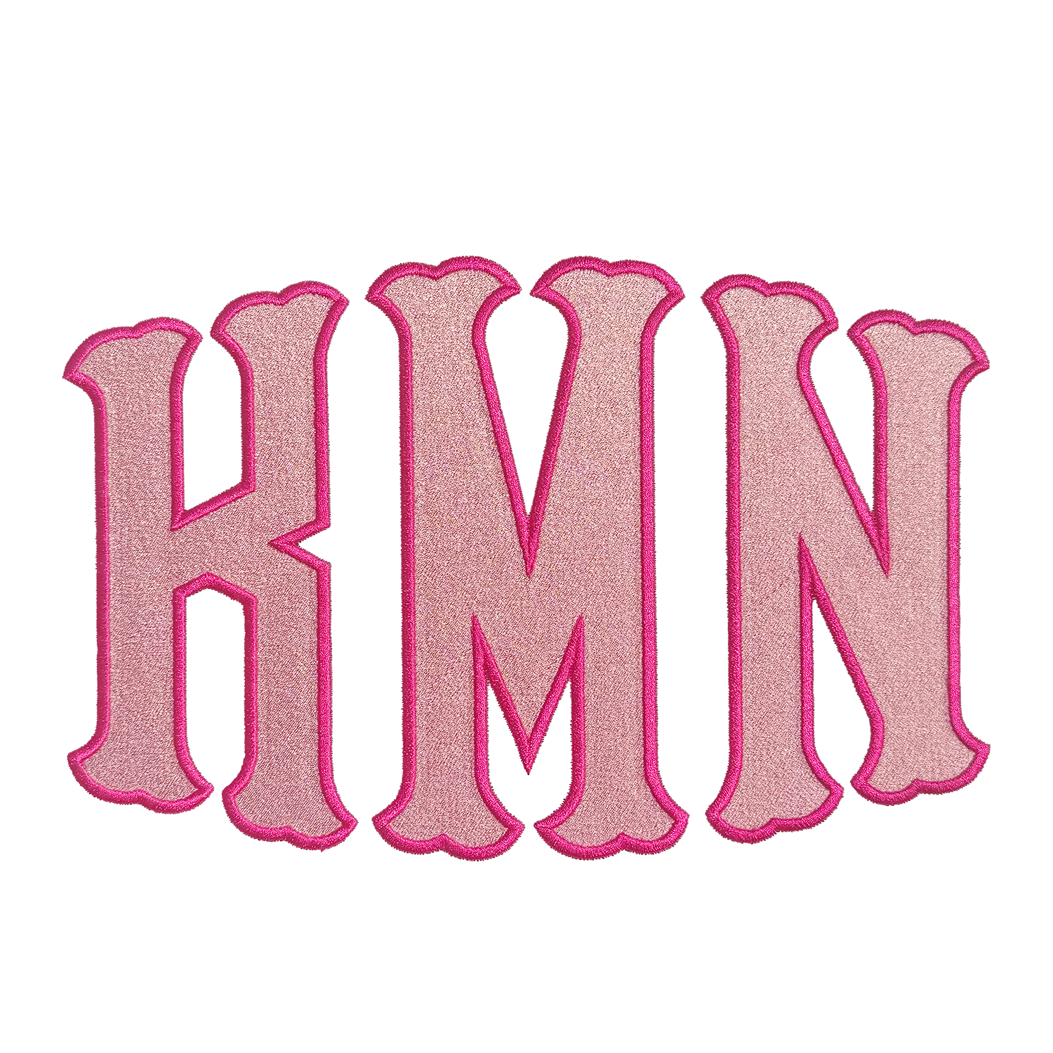 Fishtail Pillow Oval Applique Monogram Embroidery Font sample