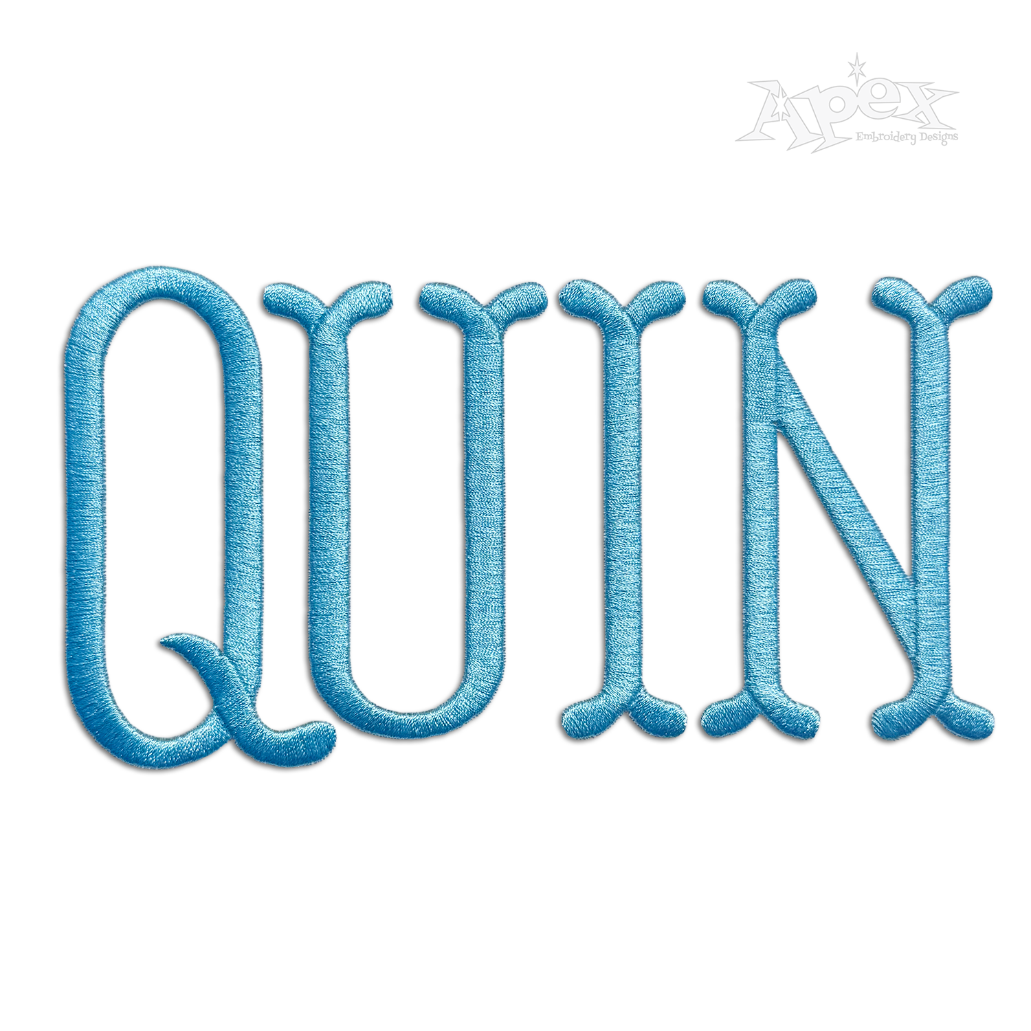 Fishtail Rounded Letters Machine Embroidery Font by Apex Quinn