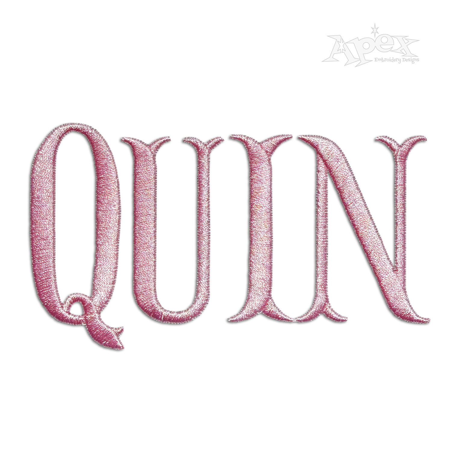 Fishtail Monogram Embroidery Font Quinn