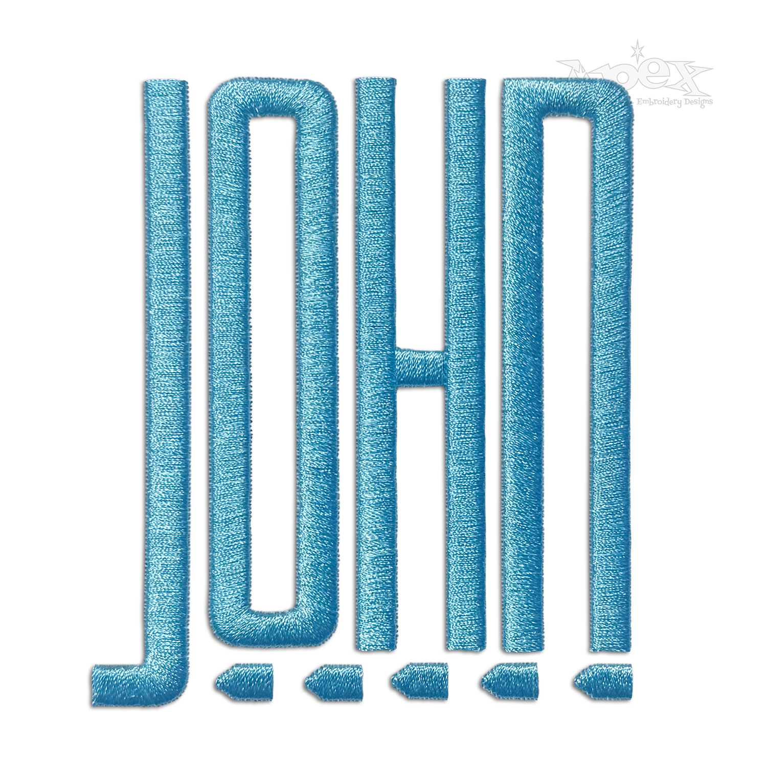 Gentlemen Slim Machine Embroidery Font Sample John