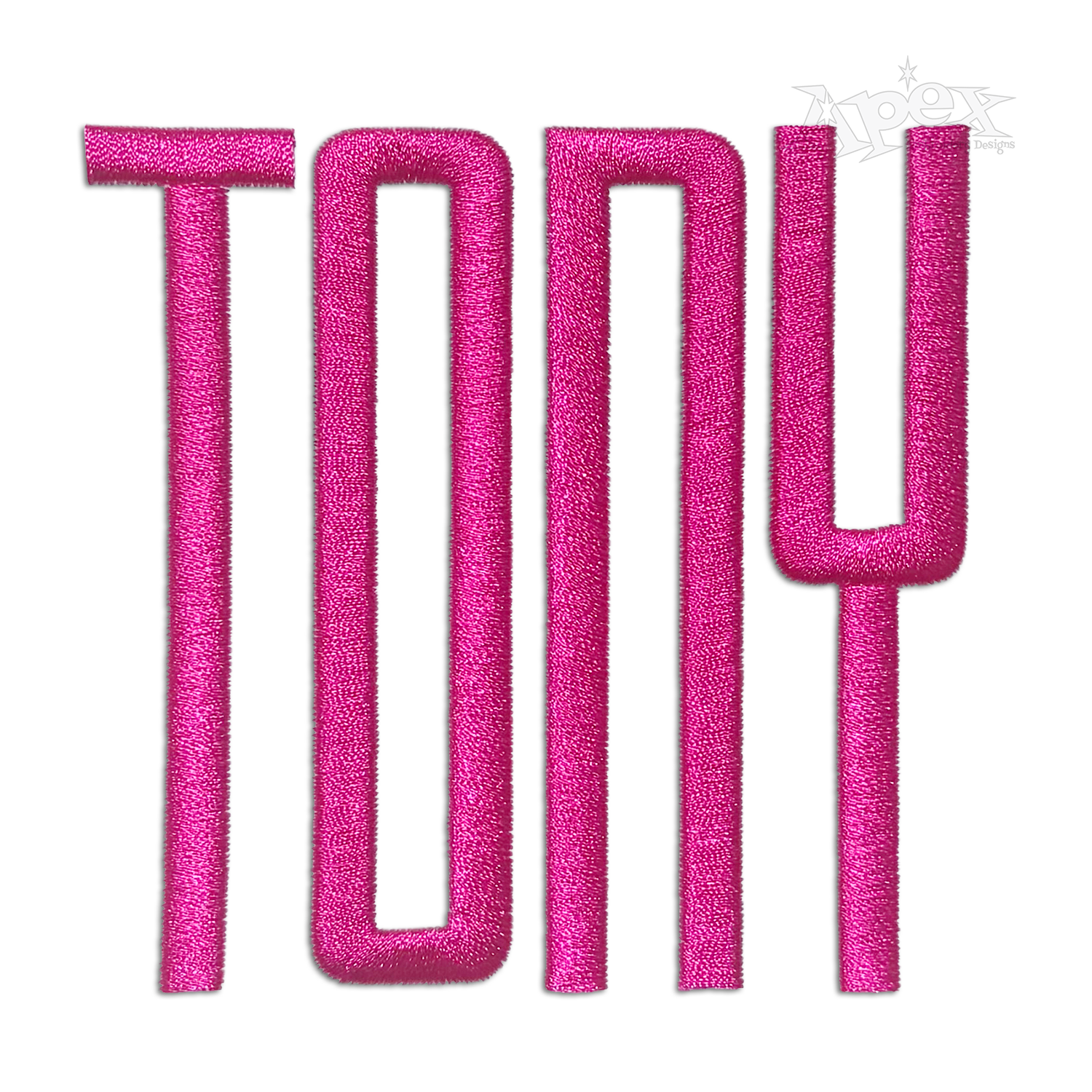 Gentlemen Slim Machine Embroidery Font Sample Tony