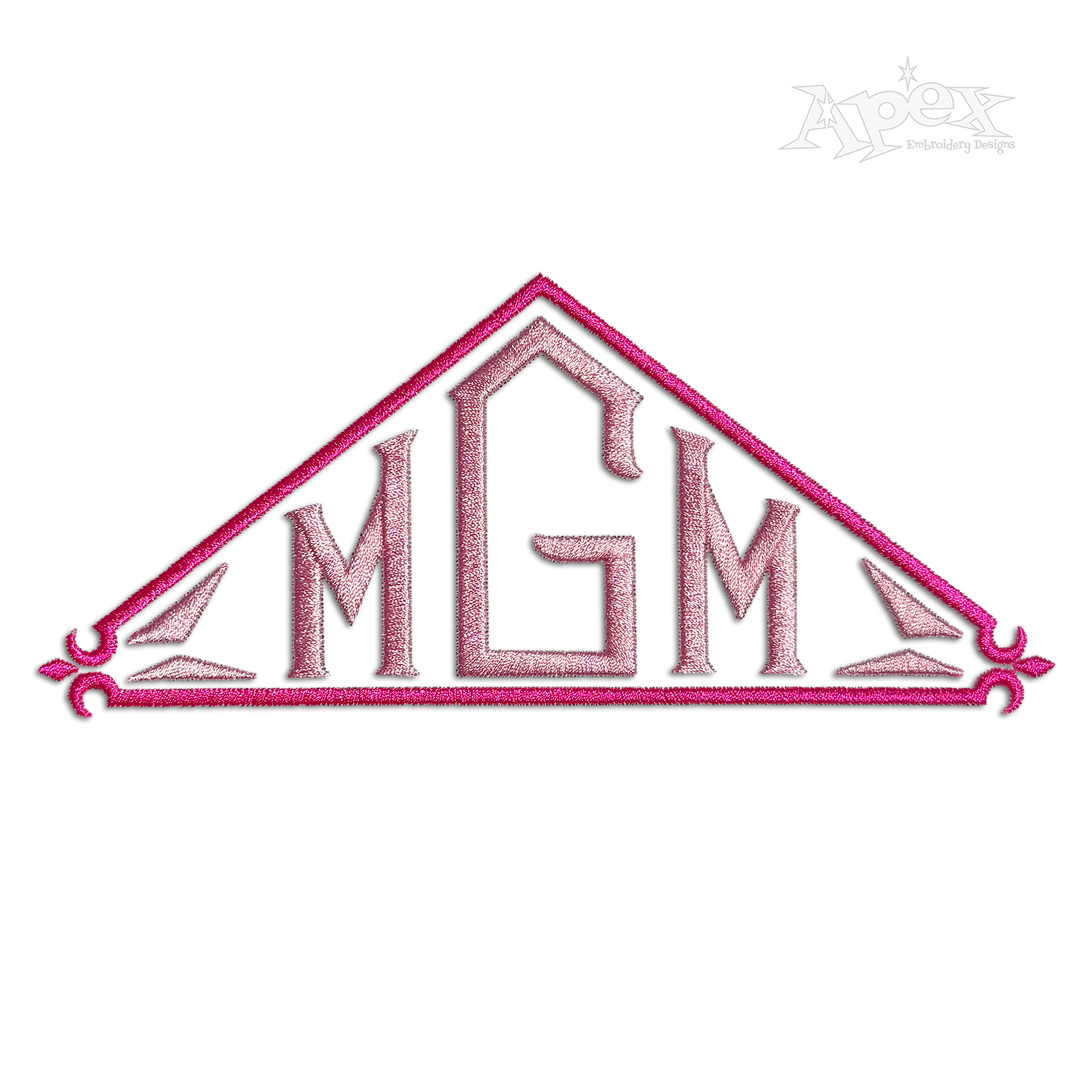 Triangle Monogramming Machine Embroidery Fonts by Apex Frame