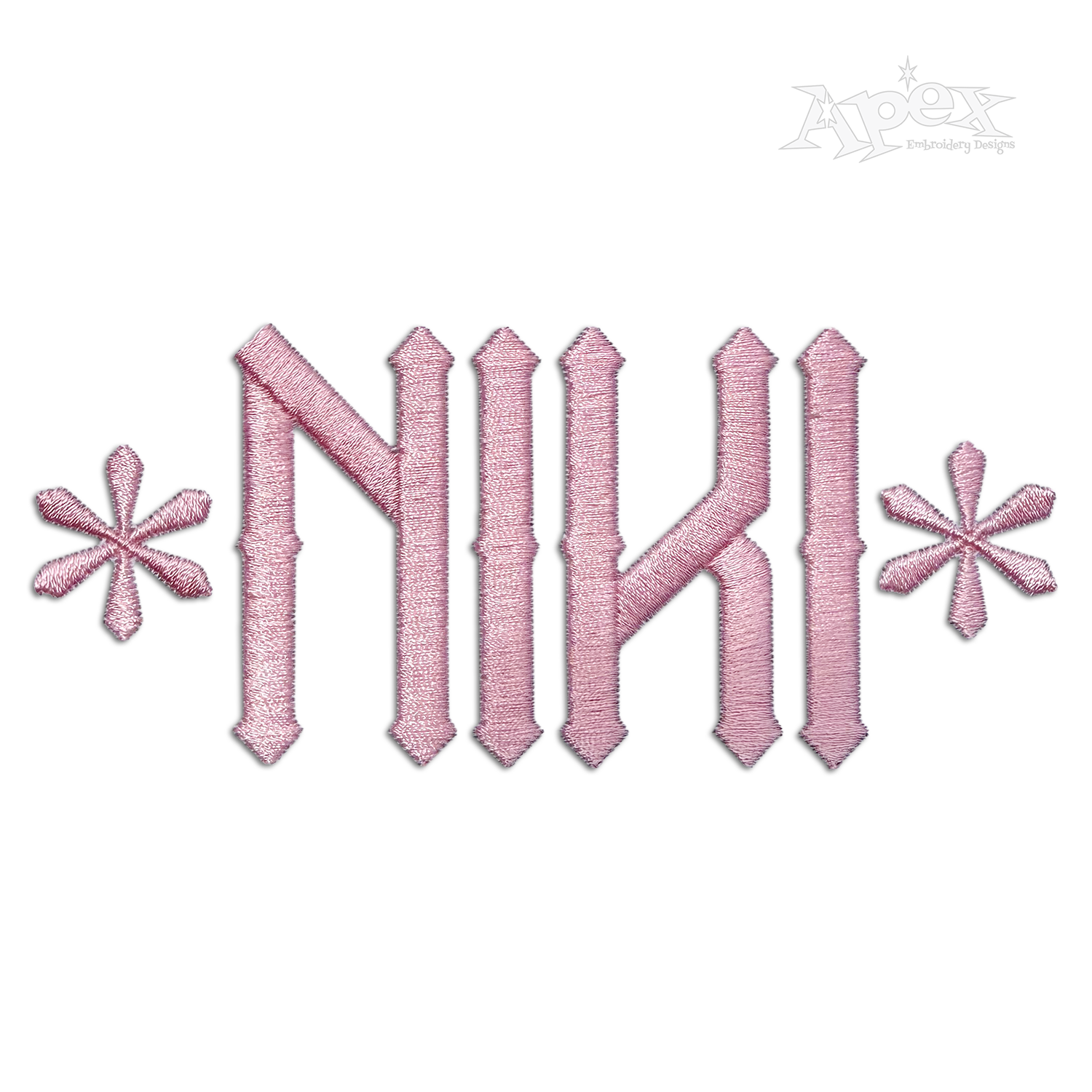 Ninja Arrow Machine Embroidery Alphabet Font - Niki