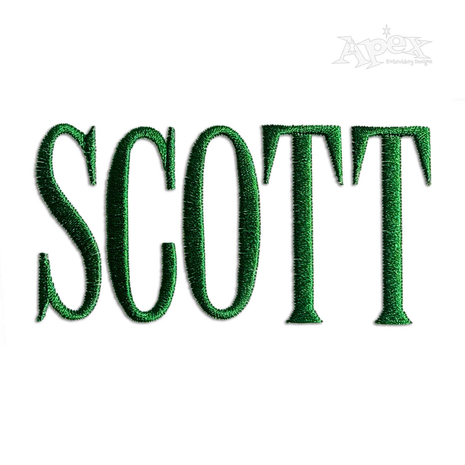 Men's Machine Embroidery Font Alphabet by Apex Scott