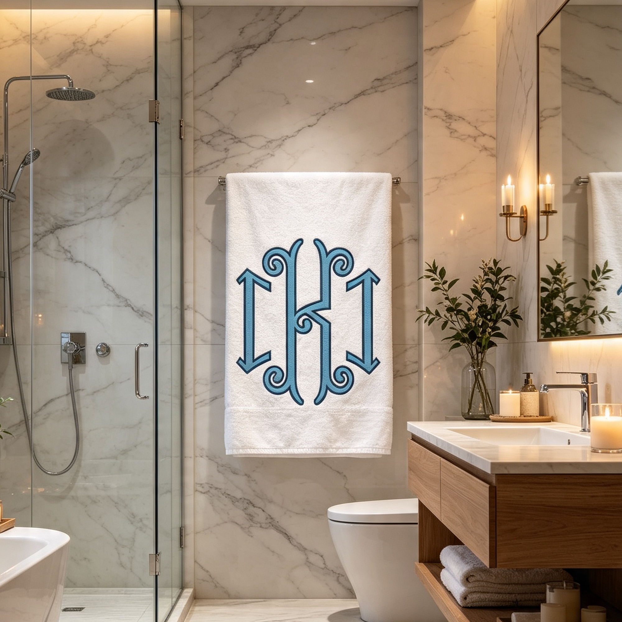 Towel Bold Monogram Font | Split Initials | TTF OTF