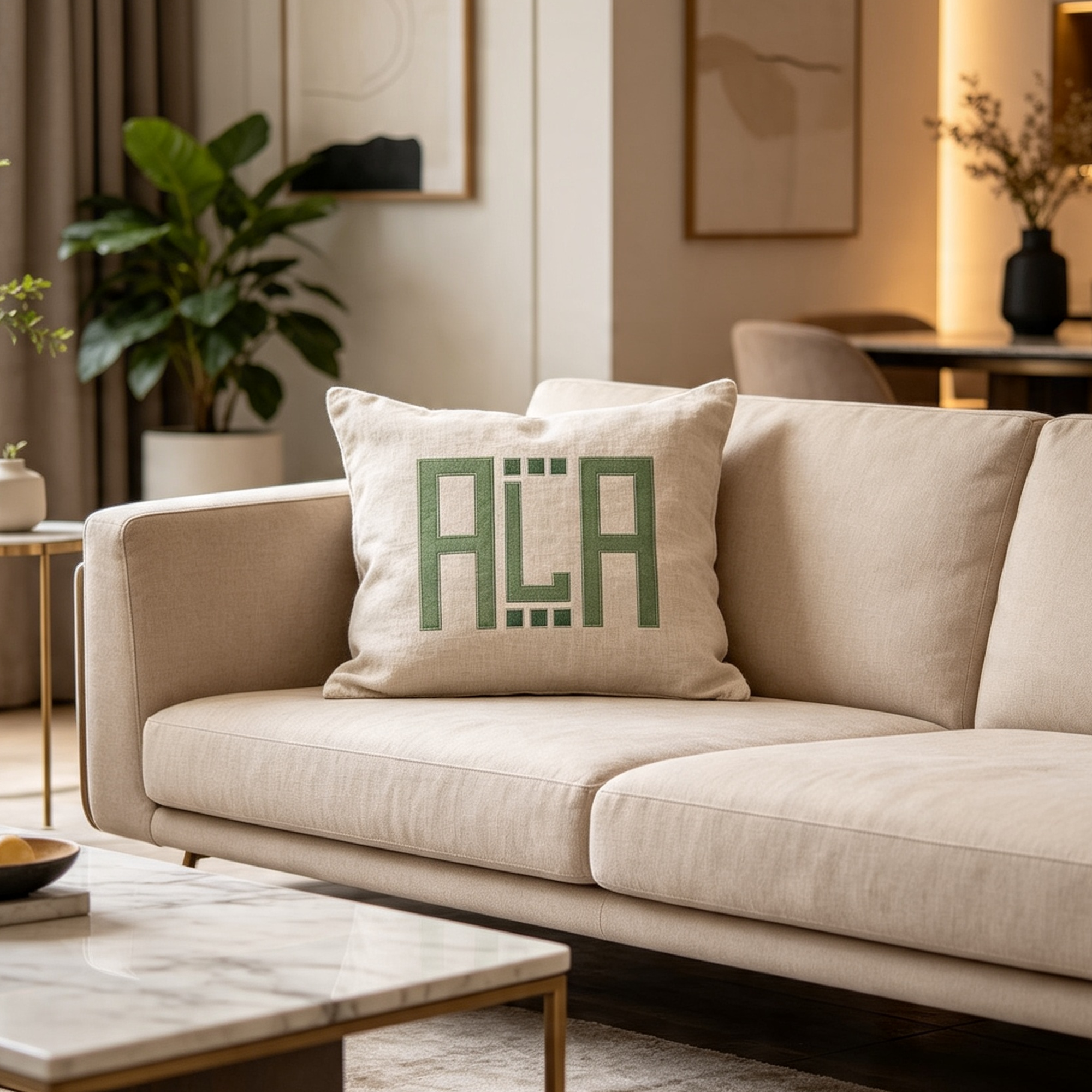 Pillow Square Diamond Monogram Font | Split Initials | TTF OTF