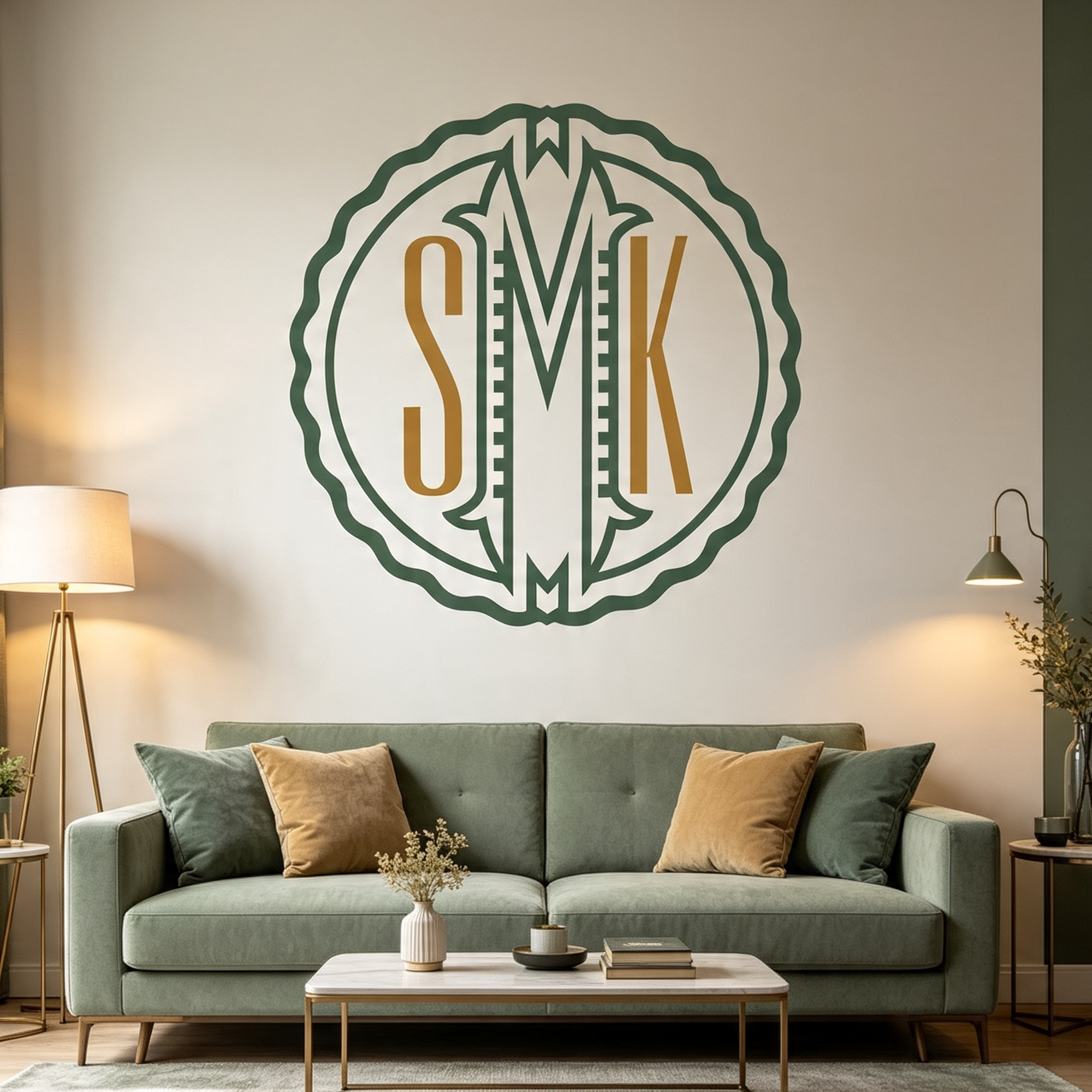 Label Initial Monogram Font TrueType OpenType TTF or OFT Wall Art