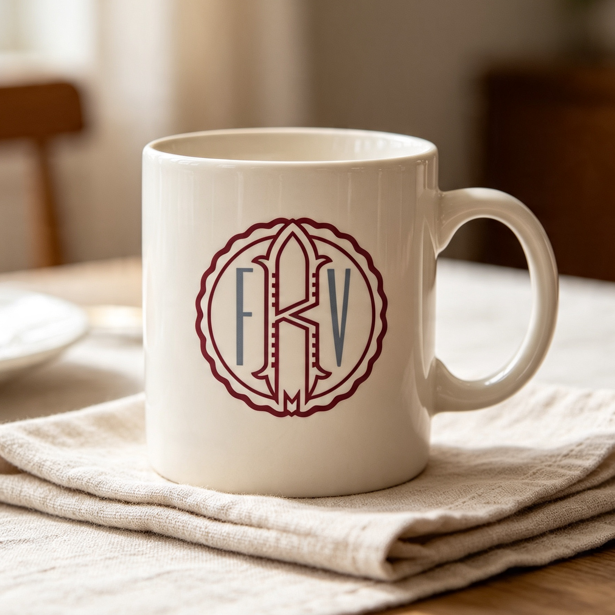 Label Initial Monogram Font TrueType OpenType TTF or OFT coffee cup