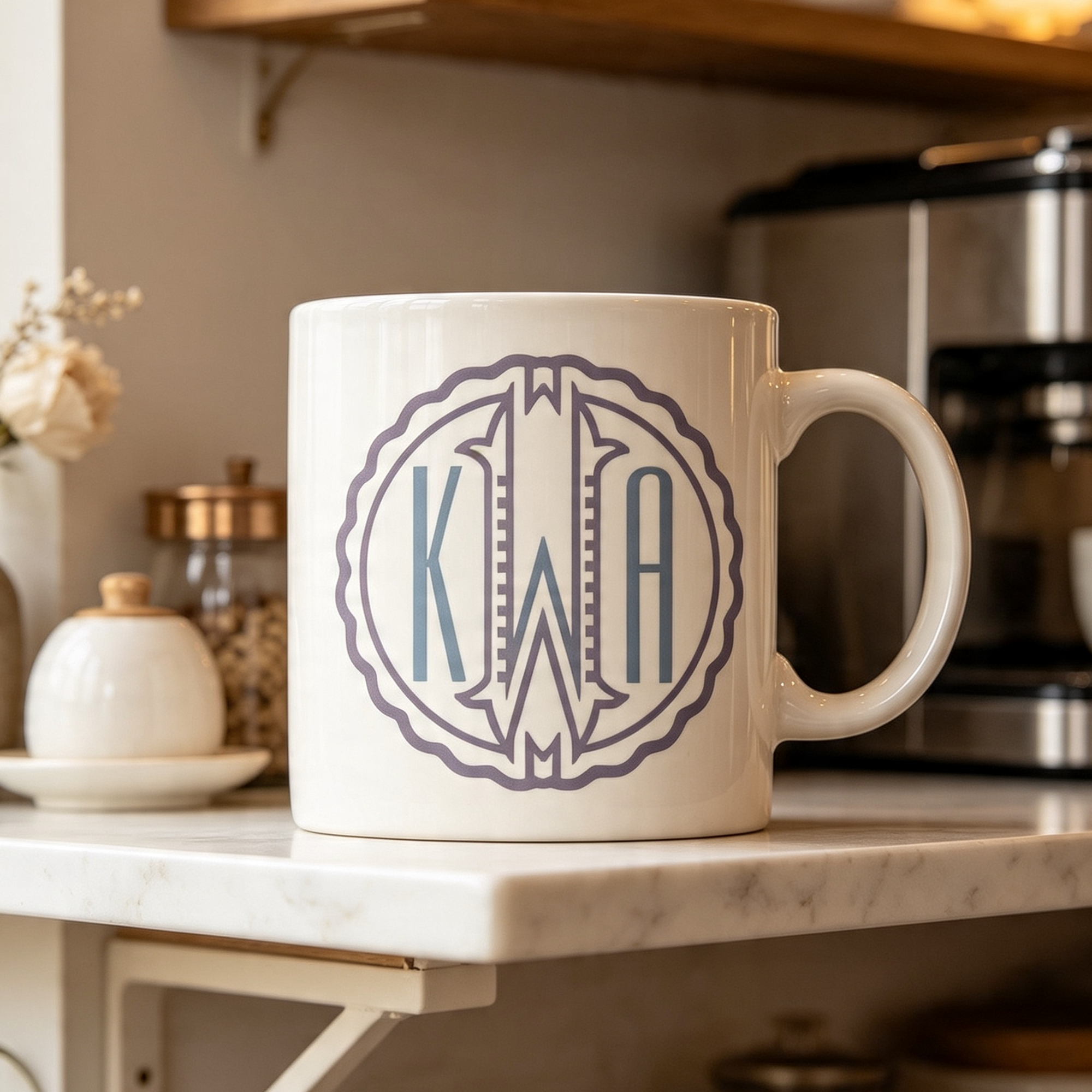 Label Initial Monogram Font TrueType OpenType TTF or OFT Cup