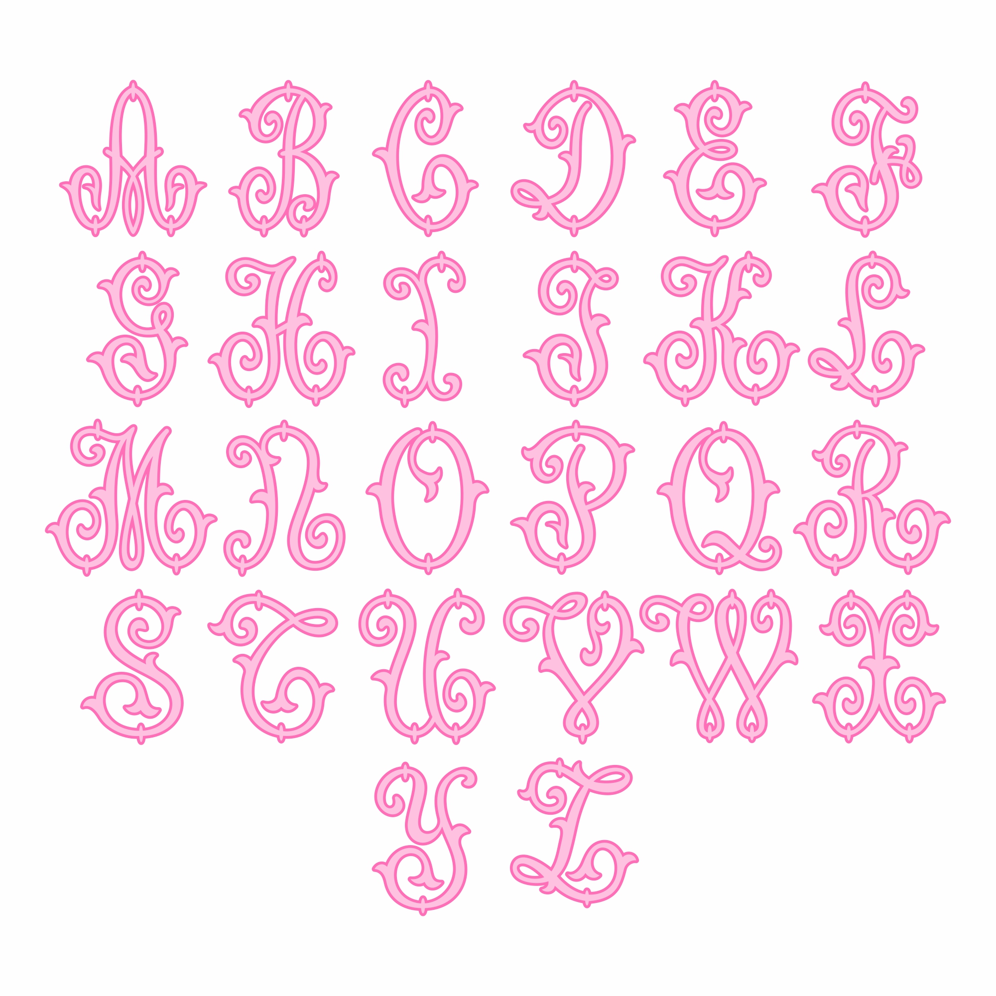 Arabesque Bold Applique TrueType Font All