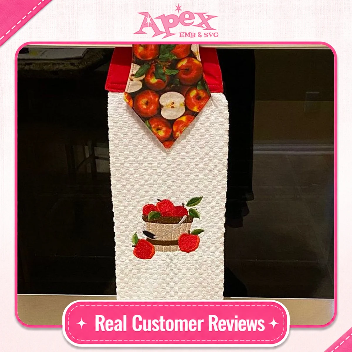 Apple Bushel Basket Embroidery Design fan review Apex