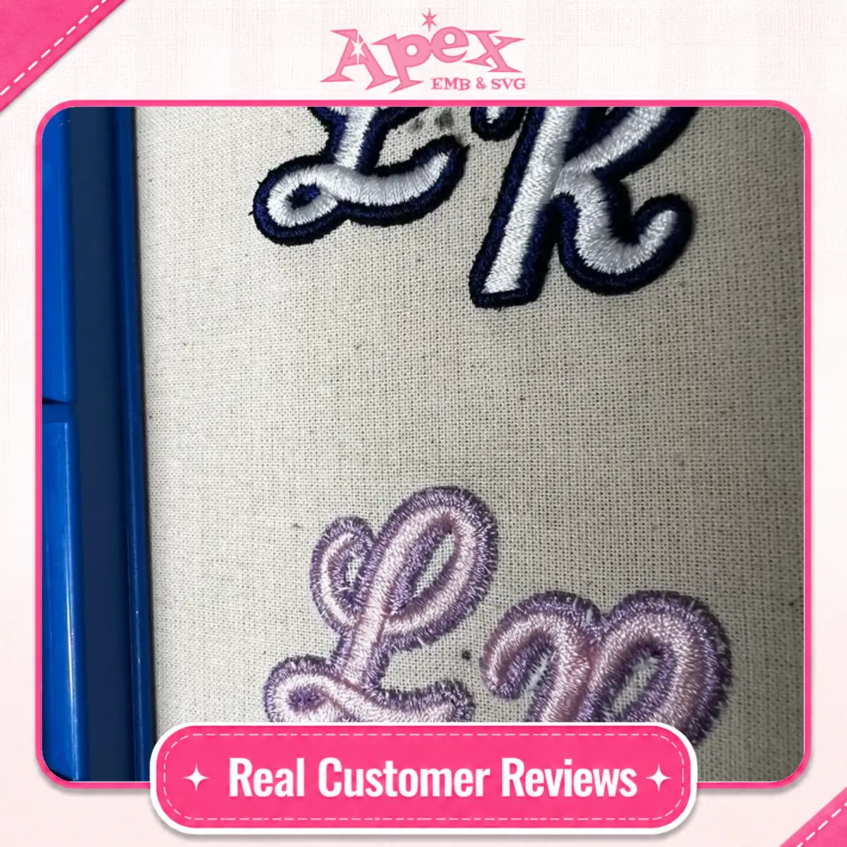 Athletic 3D Puff Script Embroidery Font customer review Apex
