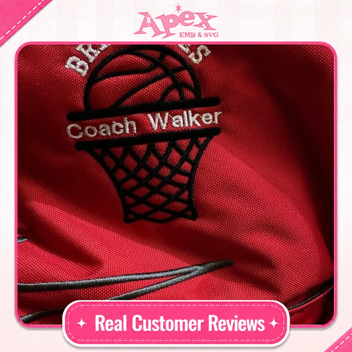 Basketball Embroidery Frame customer review Apex