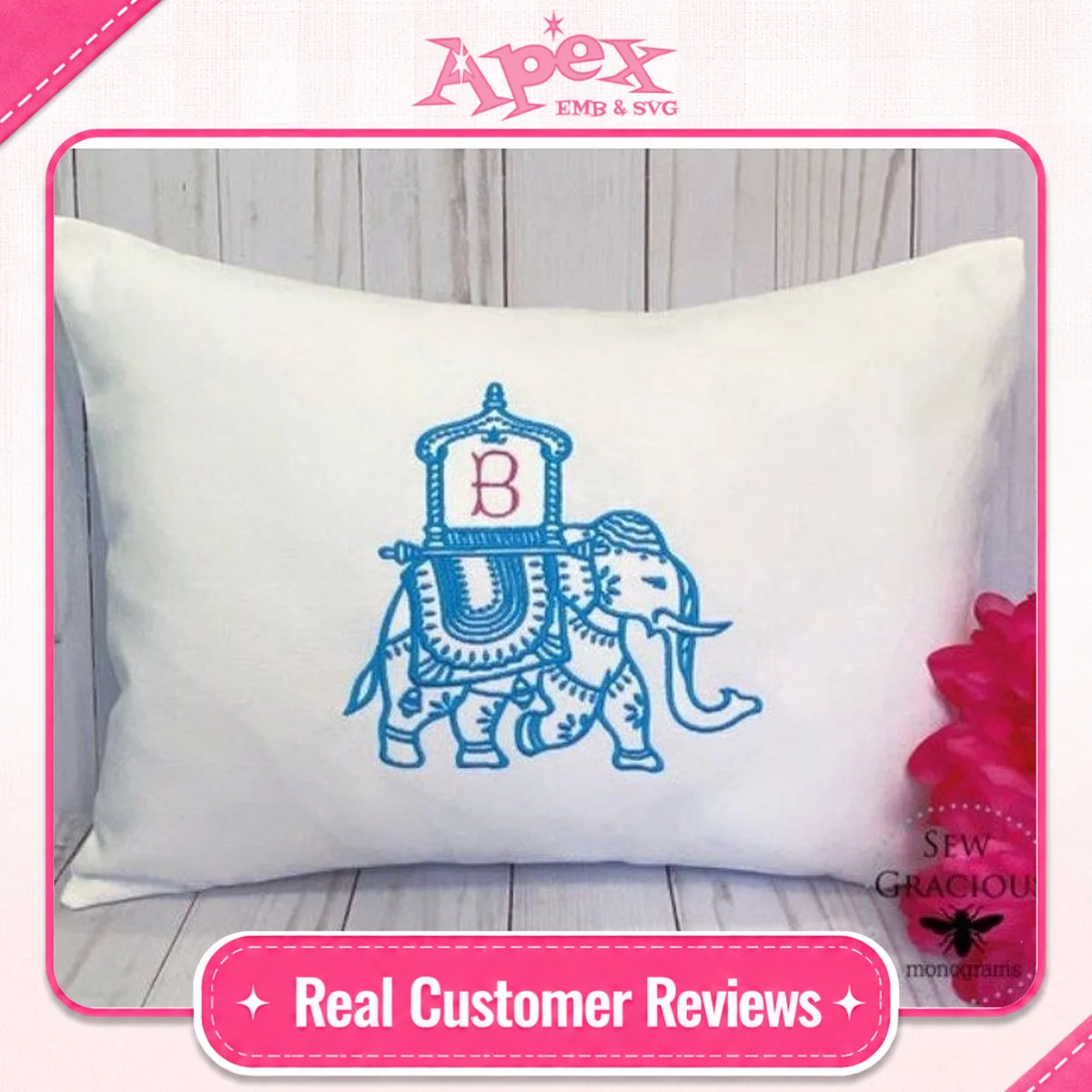 Indian Elephant Howdah Embroidery Design fan review Apex