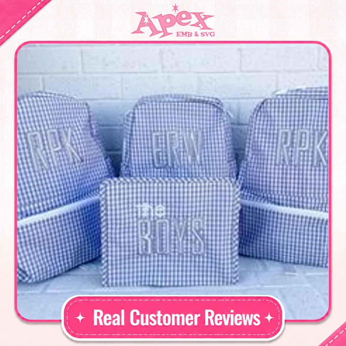 Maxwell Embroidery Font fan review Apex bag