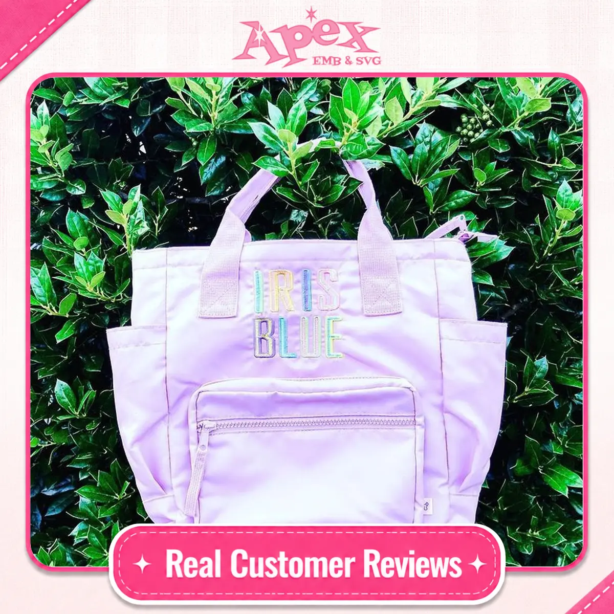 Maxwell Embroidery Font fan review Apex bag