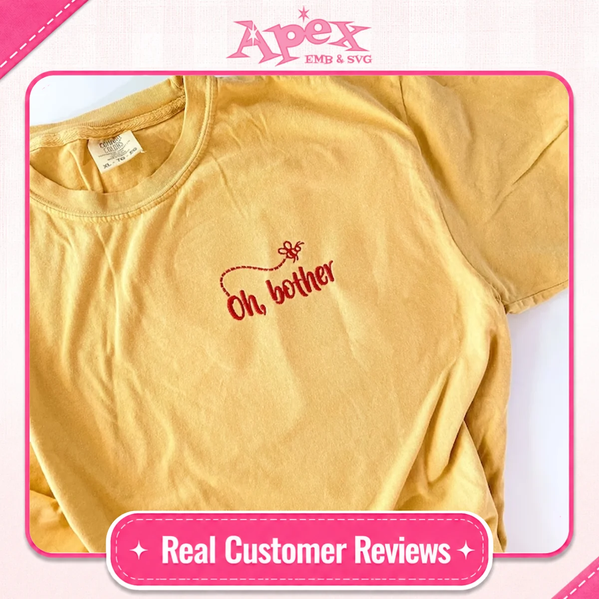 Oh, Bother Bee Embroidery Design customer review Apex