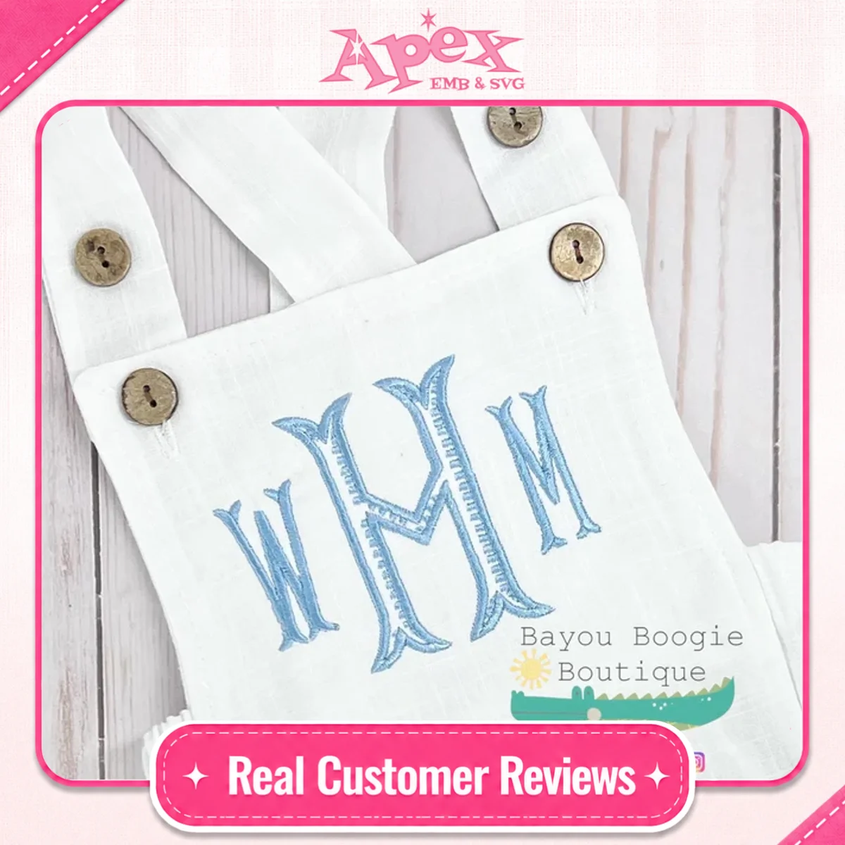 Ribbed Monogram Embroidery Font fan review apron