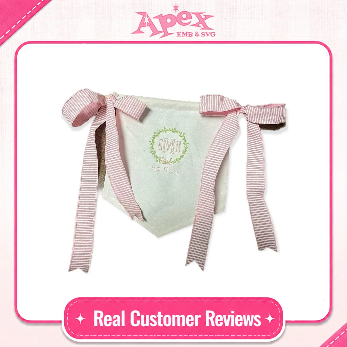 Ribbed Monogram Embroidery Font fan review Apex