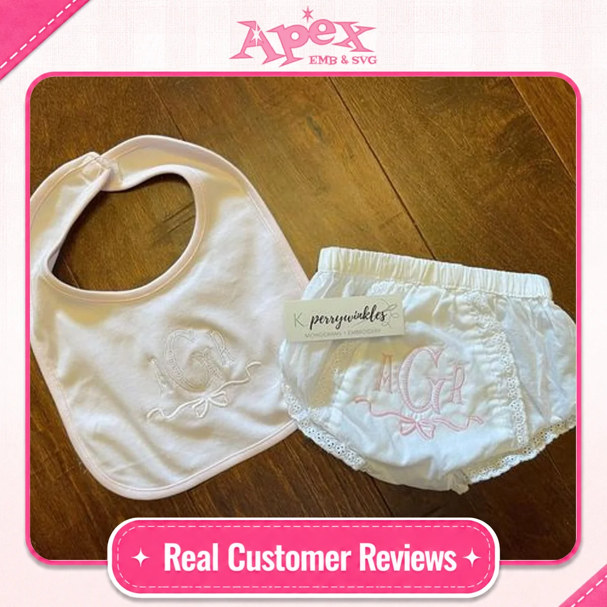 Ribbed Monogram Embroidery Font fan review Apex