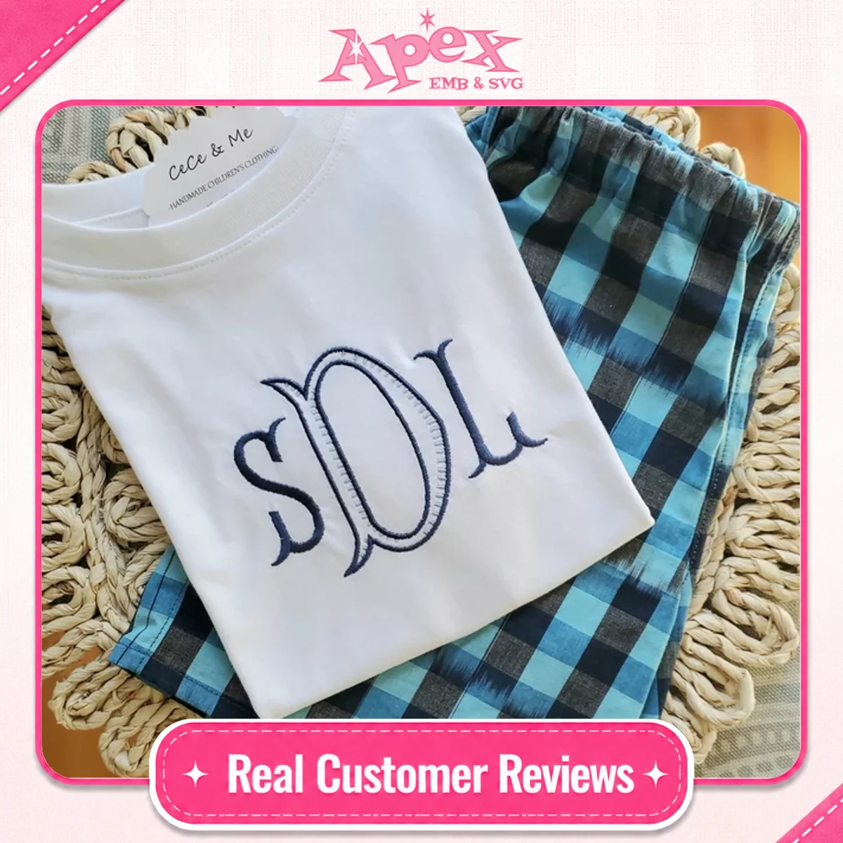 Ribbed Monogram Embroidery Font fan review T Shirt