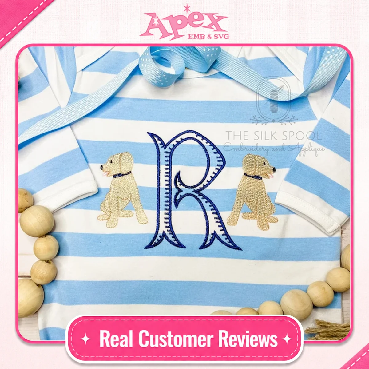 Ribbed Monogram Embroidery Font fan review Apex