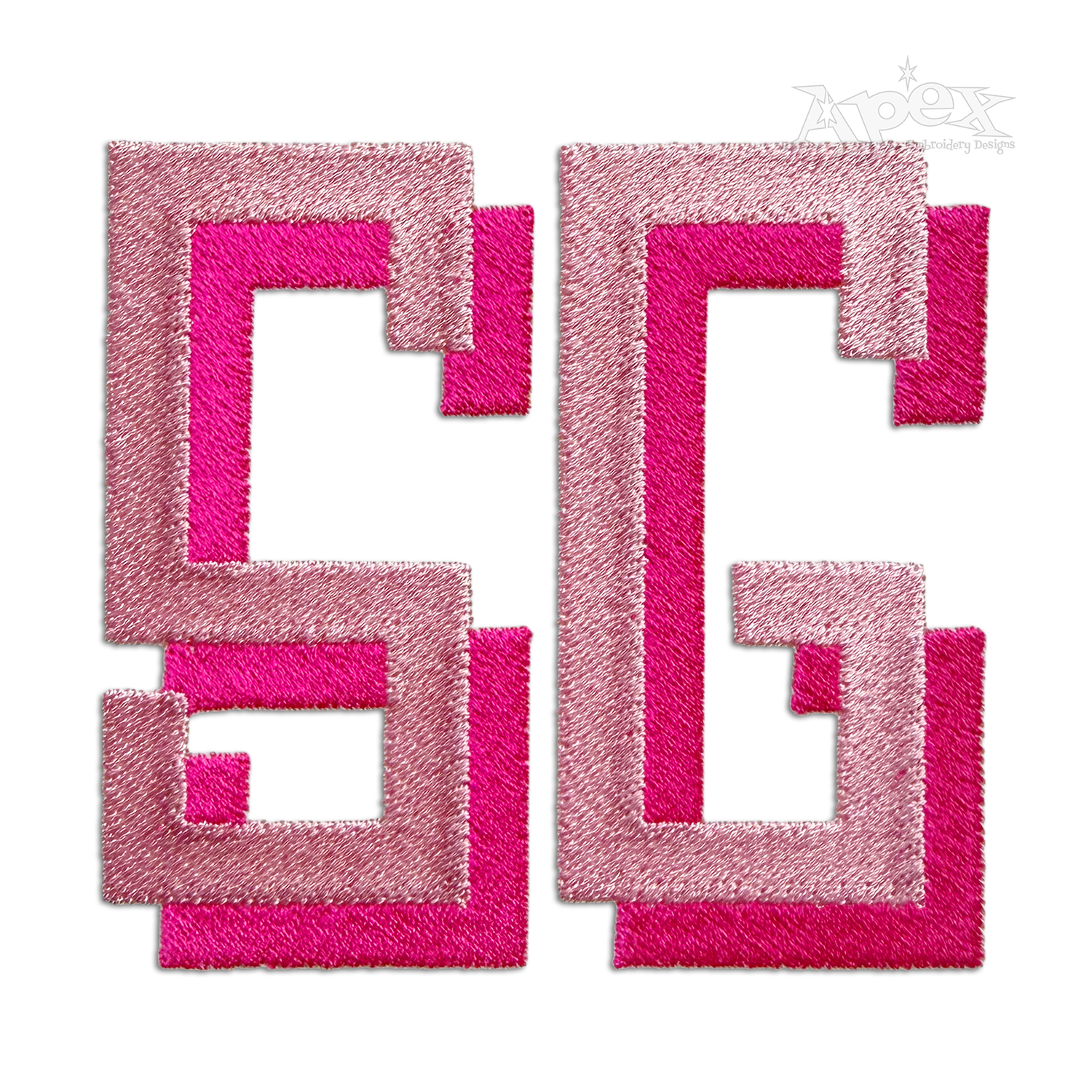Stacked Shadow Embroidery Font SG Block