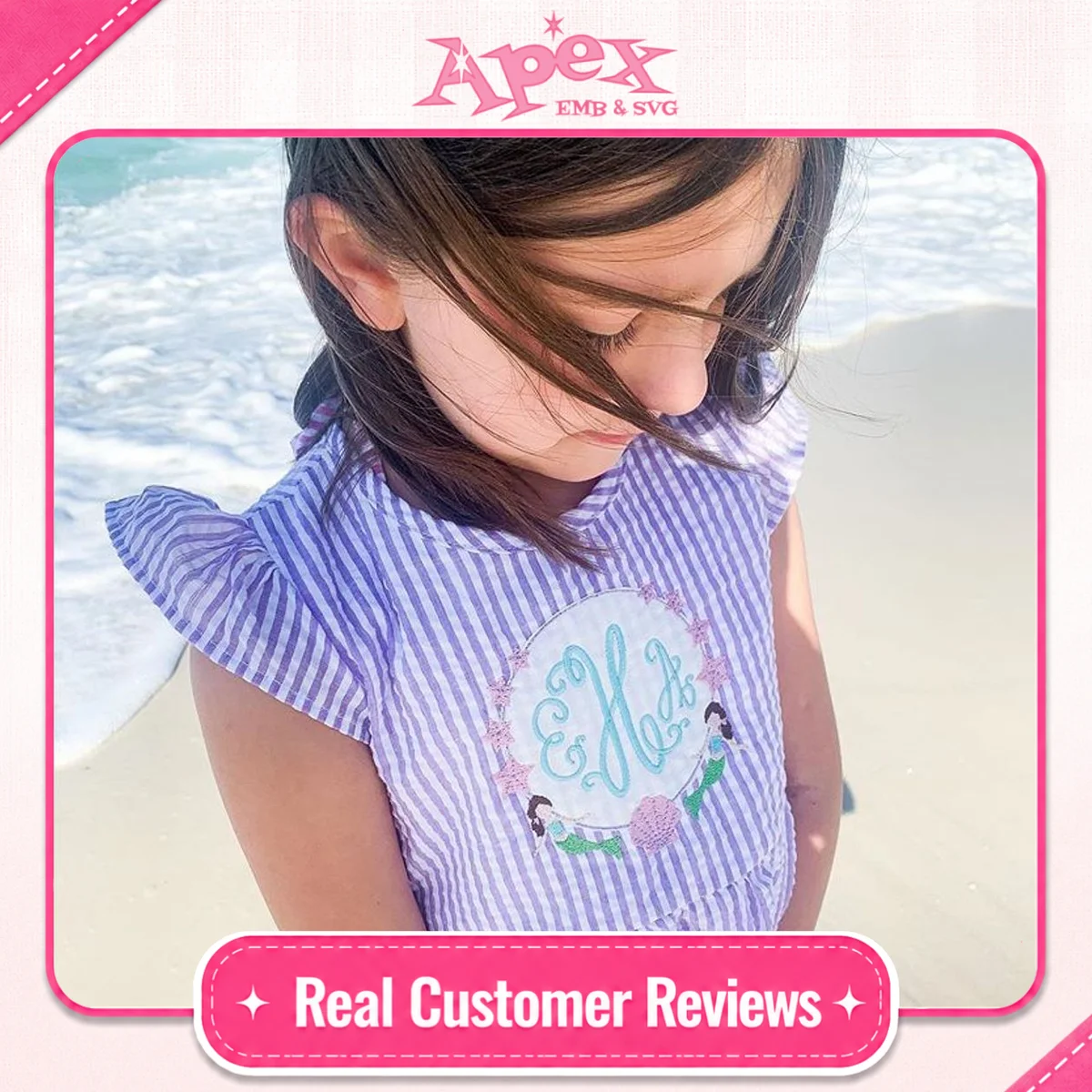 Suzanne Curlz Embroidery Font fan review for girl dress