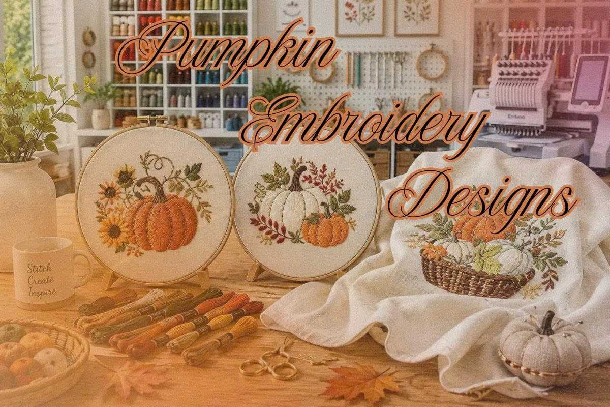 Unique Pumpkin Embroidery Designs for Handmade Fall Projects