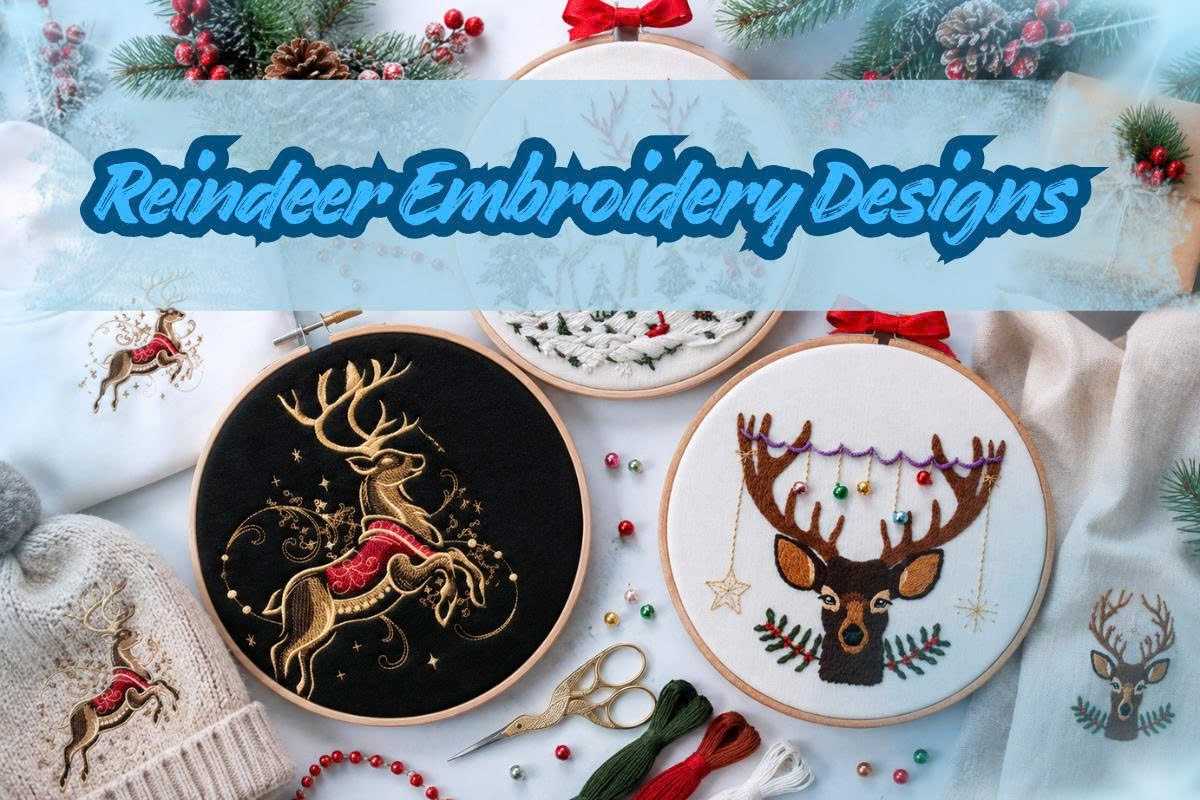 Best Reindeer Embroidery Designs for Christmas Crafts & Gifts