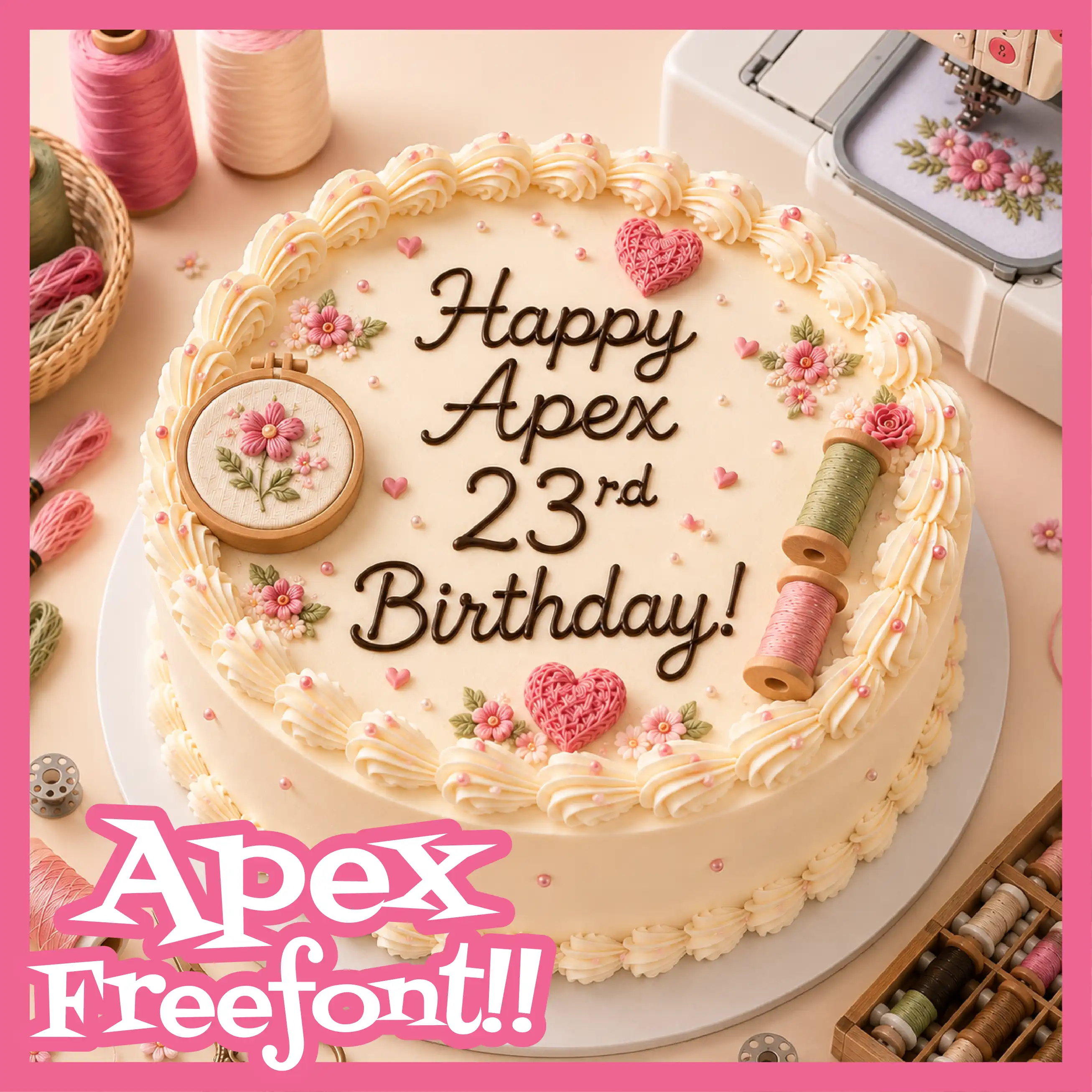 Apex Embroidery Company 23rd Birthday Cake