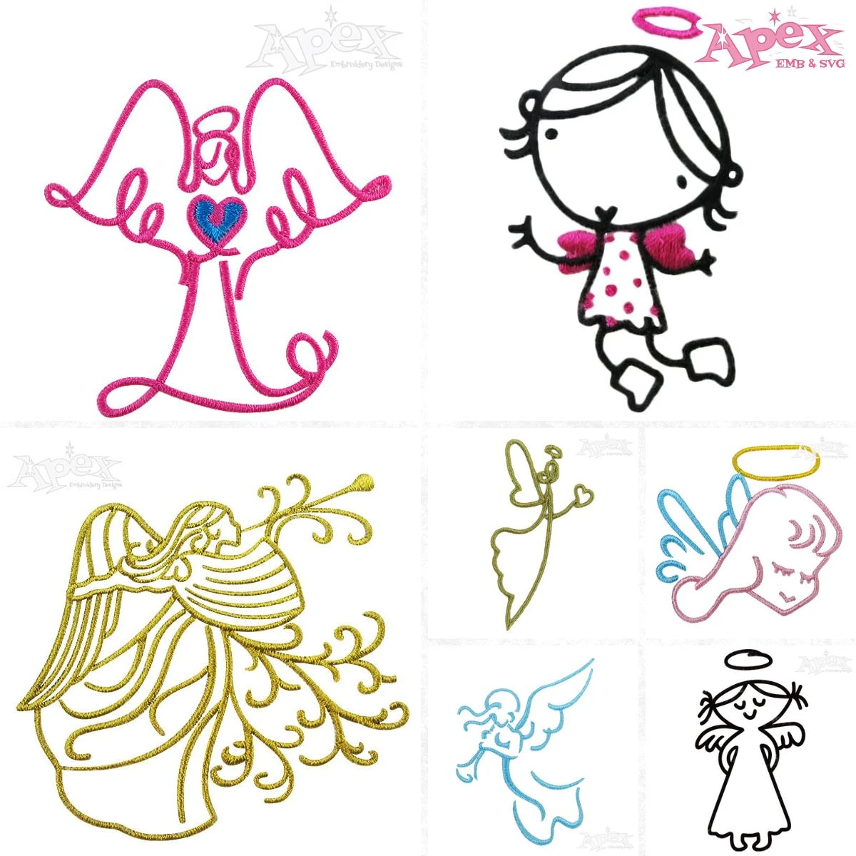 Angel Embroidery Designs Bundle thumbnail