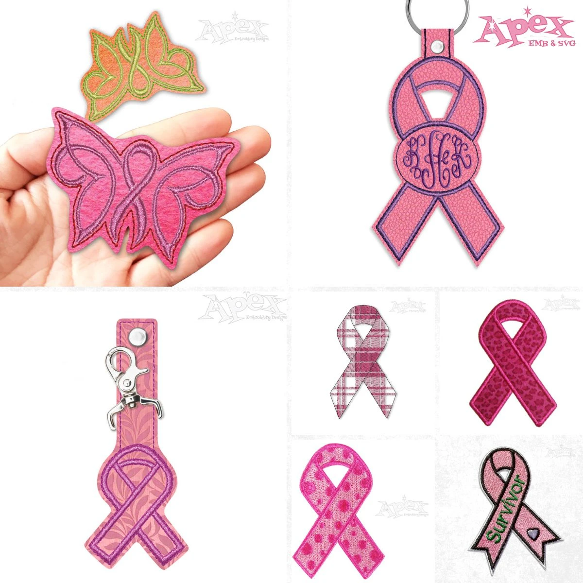 Awareness Ribbon Embroidery Designs Bundle thumbnail