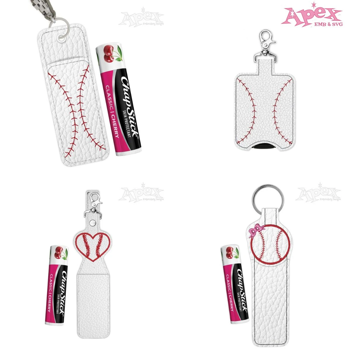 Baseball Keychain ITH Embroidery Designs Bundle thumbnail