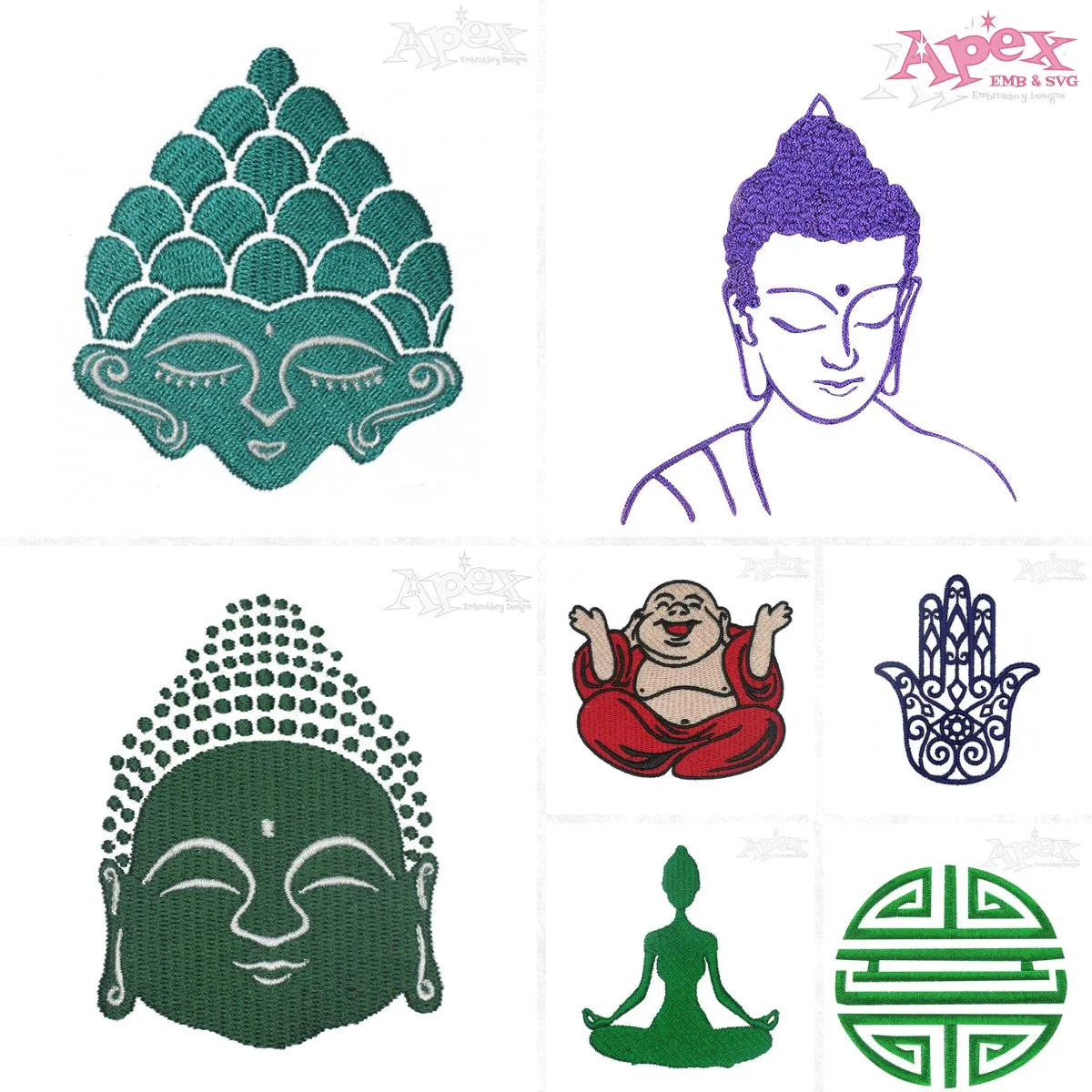 Buddha and Meditation Embroidery Designs Bundle thumbnail